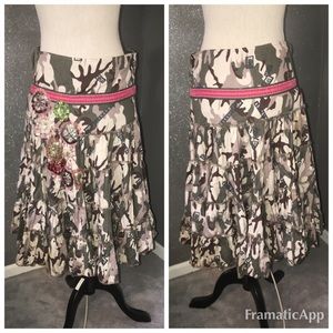 Spy exchange sequin & camo tiered skirt